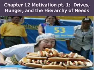 Chapter 12 Motivation pt. 1:  Drives, Hunger, and the Hierarchy of Needs