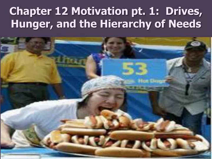 chapter 12 motivation pt 1 drives hunger and the hierarchy of needs