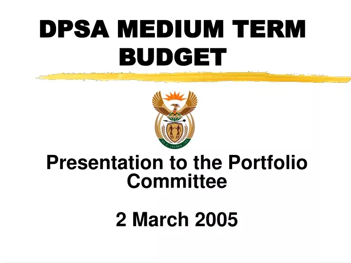 dpsa medium term budget