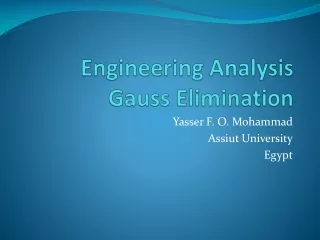 Engineering Analysis Gauss Elimination