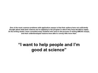 “I want to help people and I’m good at science”
