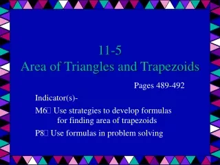 11-5 Area of Triangles and Trapezoids