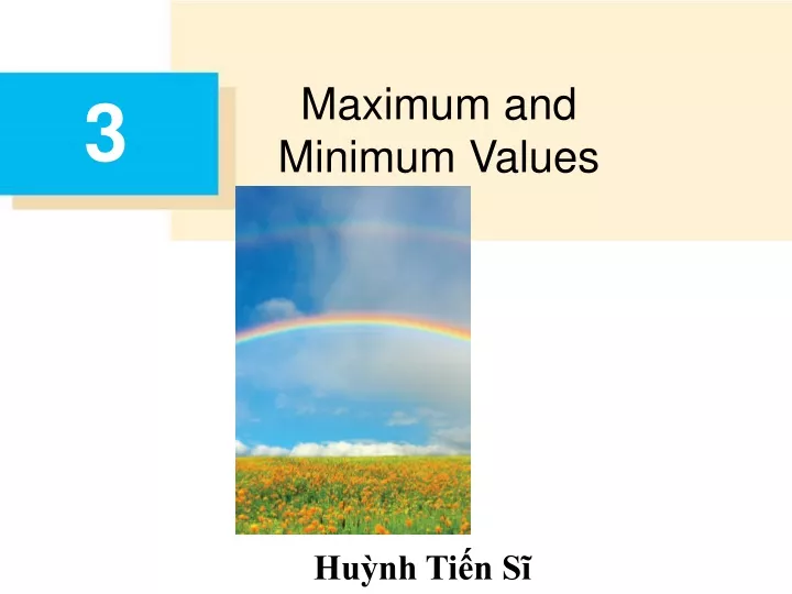 maximum and minimum values