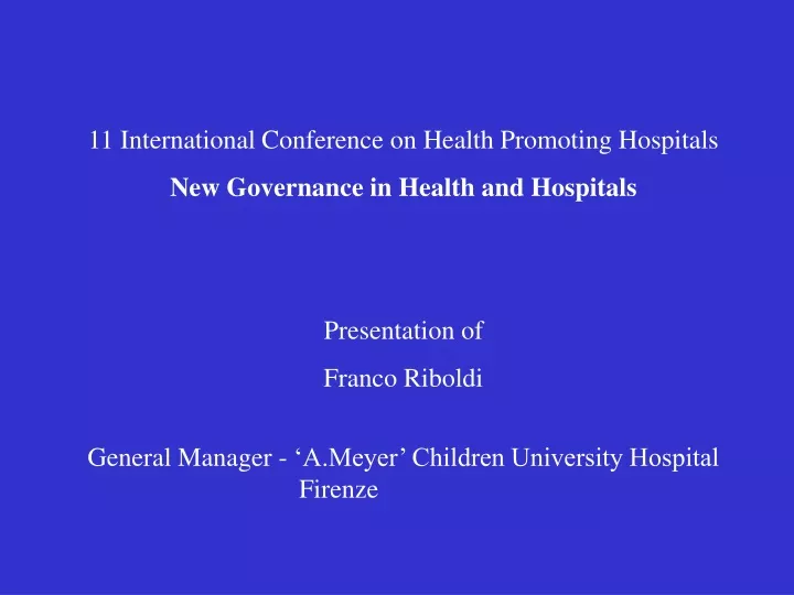 11 international conference on health promoting