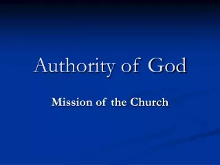 Authority of God