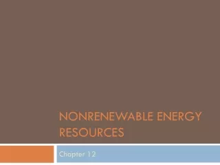 Nonrenewable Energy Resources