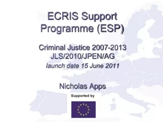 ECRIS Support  Programme (ESP)