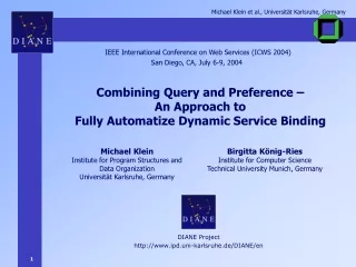 Combining Query and Preference – An Approach to  Fully Automatize Dynamic Service Binding