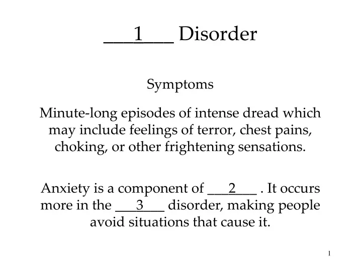 1 disorder