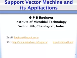 Support Vector Machine and its Appliactions