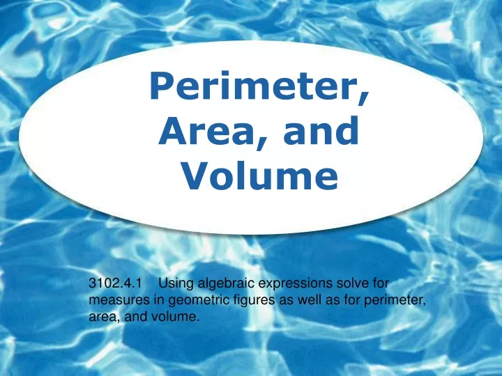 perimeter area and volume