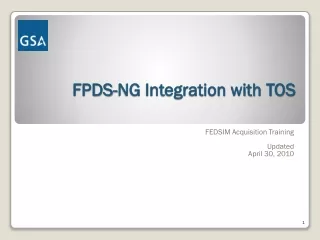 FPDS-NG Integration with TOS
