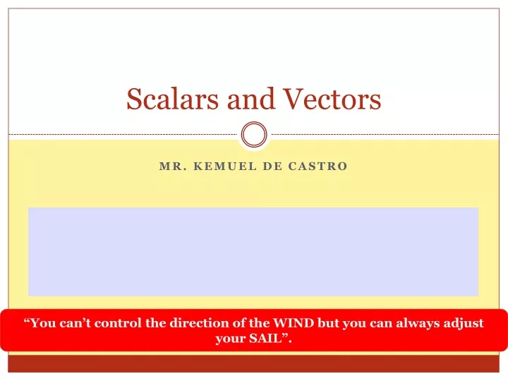 scalars and vectors