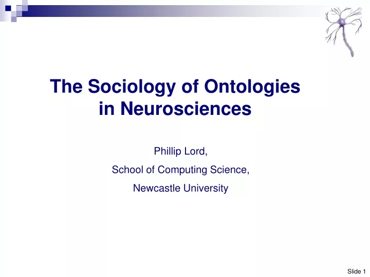 the sociology of ontologies in neurosciences