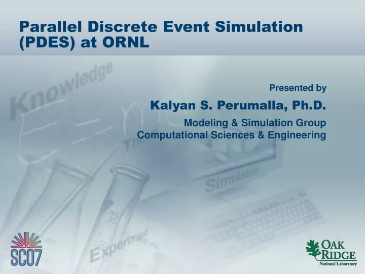 parallel discrete event simulation pdes at ornl