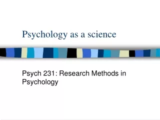Psychology as a science