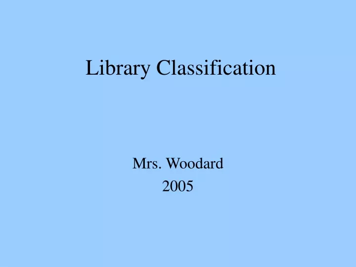 library classification