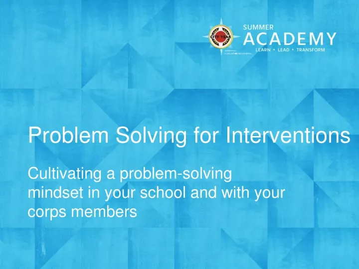 problem solving for interventions