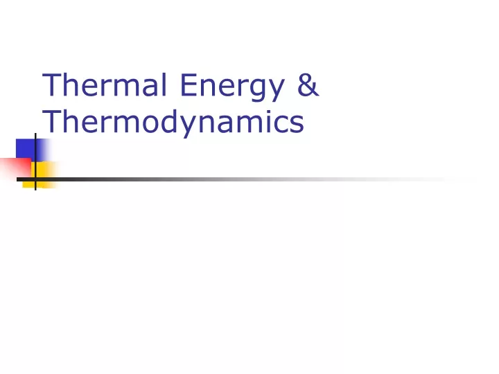 thermal energy thermodynamics