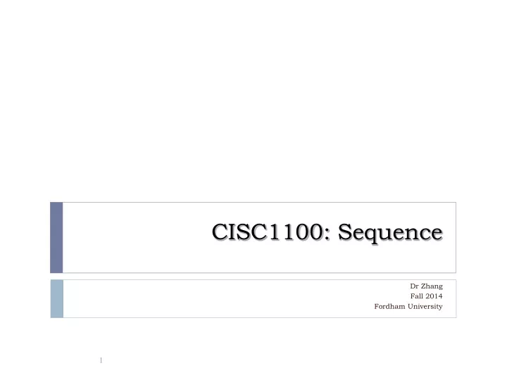 cisc1100 sequence