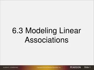 6.3 Modeling Linear Associations