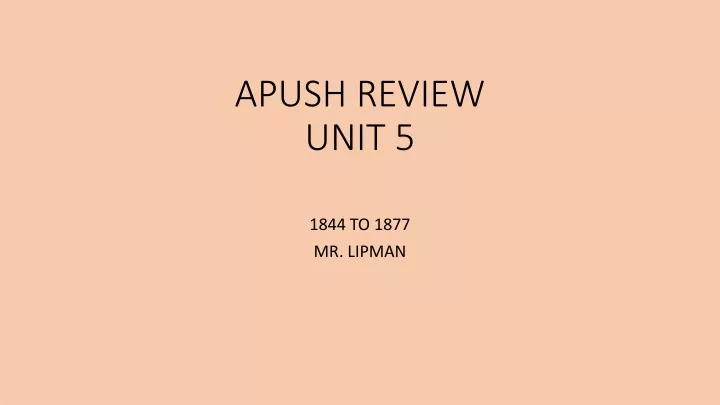 apush review unit 5