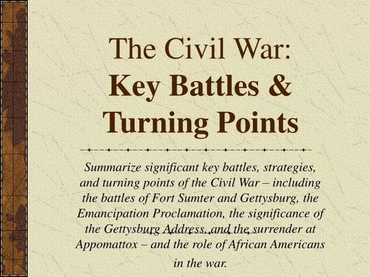 the civil war key battles turning points