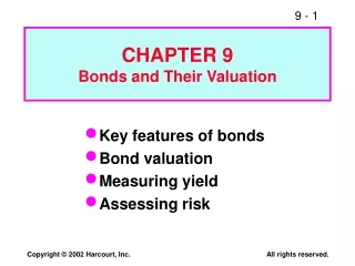 CHAPTER 9 Bonds and Their Valuation