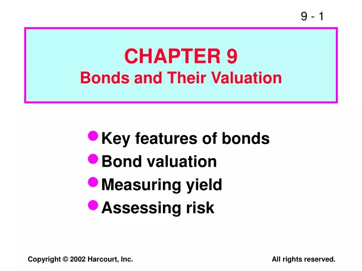chapter 9 bonds and their valuation