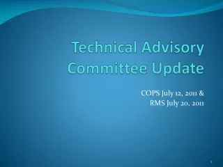 Technical Advisory Committee Update