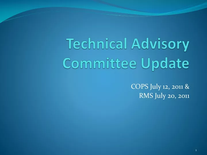 technical advisory committee update
