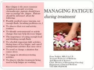 managing fatigue during treatment