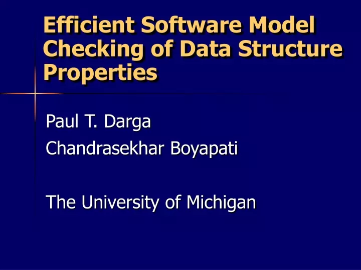 efficient software model checking of data structure properties