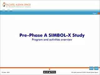 Pre-Phase A SIMBOL-X Study Program and activities overview