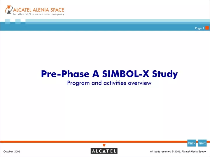 pre phase a simbol x study program and activities