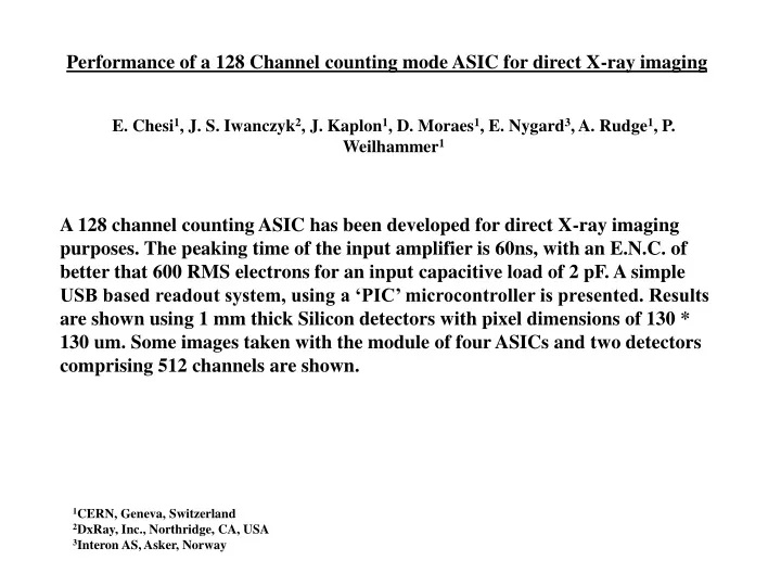 performance of a 128 channel counting mode asic