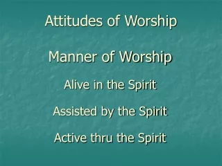 Attitudes of Worship