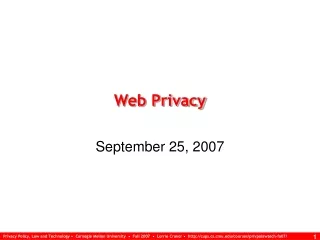 Web Privacy