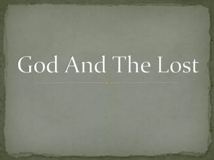 god and the lost