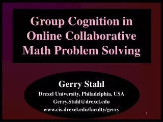 Group Cognition in Online Collaborative Math Problem Solving