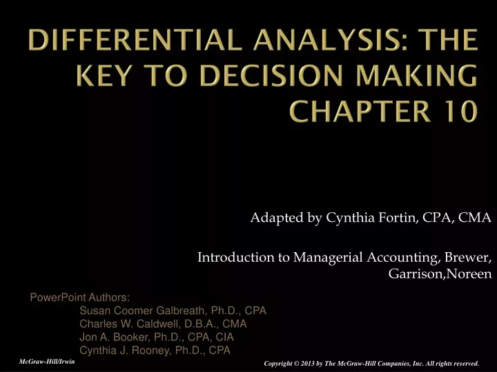 differential analysis the key to decision making chapter 10