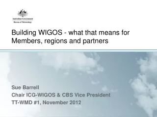 Sue Barrell  Chair ICG-WIGOS &amp; CBS Vice President TT-WMD #1, November 2012