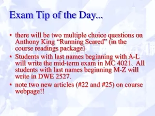 Exam Tip of the Day...