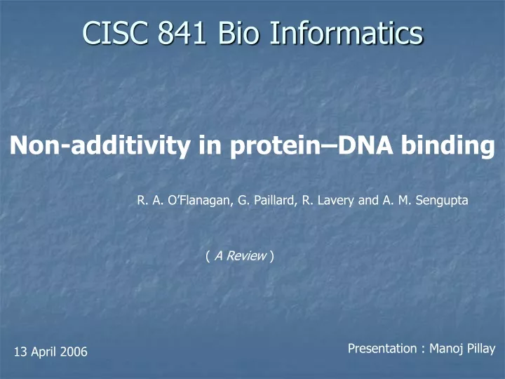 cisc 841 bio informatics