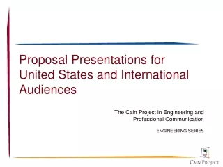 Proposal Presentations for United States and International Audiences