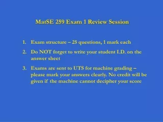MatSE 259 Exam 1 Review Session