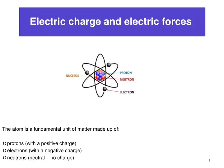 electric charge and electric forces