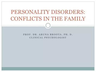 personality disorders conflicts in the family