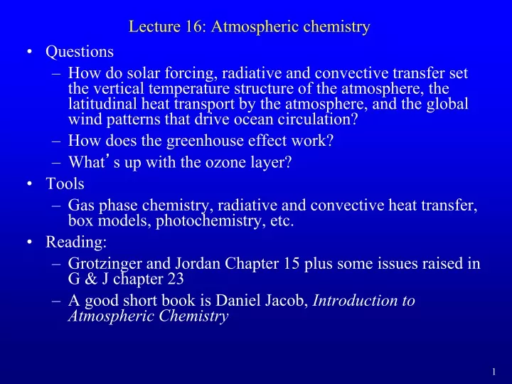 lecture 16 atmospheric chemistry