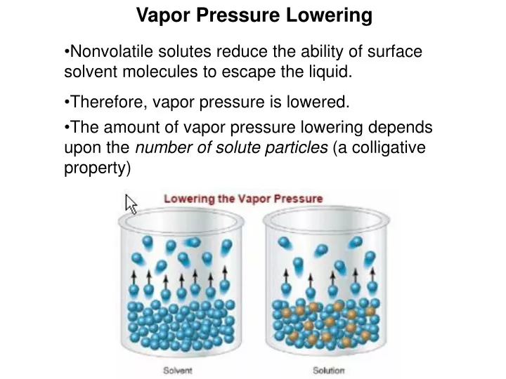 vapor pressure lowering